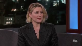 حضور Greta Gerwig در تاک شو Jimmy Kimmel