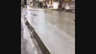 آبگرفتگی معابر در زاهدان به دلیل بارش شدید باران