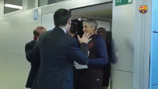 پشت صحنه حضور کیکه ستین در تمرین بارسلونا
