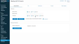بک آپ و بازیابی در فایروال سوفوس