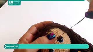 آموزش عروسک دختر - دوخت چشم ها