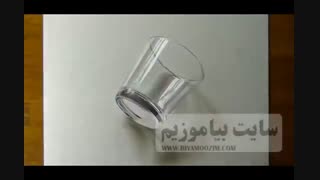 اموزش نقاشی سه بعدی لیوان
