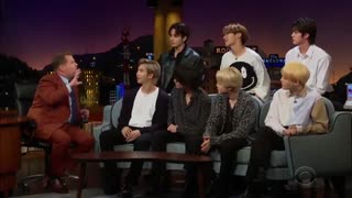 BTS.LATE LATE SHOW.مصاحبه پسرا بعد از گرمی