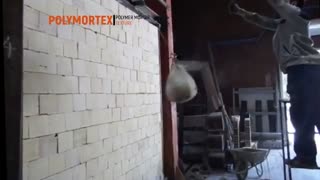 رفتار دیوار با ملات پلیمورتکس در برابر ضربه