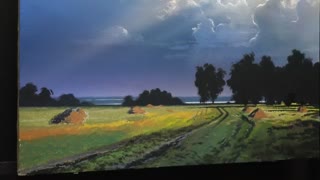 منظره . رنگ روغن . عنوان تابلو:  (بعد از باران)  سبک رئال . توسط:  Artist-Viktor Yushkevich