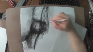 آموزش نقاشی سیاه قلم صورت خیس
