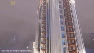 طراحی و اجرای نورپردازی نمای ساختمان