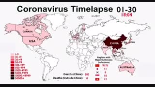 تایم لپس شیوع ویروس کرونا در سراسر جهان!