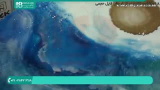نقاشی با رزین اپوکسی  آبستره امواج دریایی