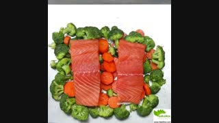 نحوه تهیه یک غذای خوشمزه با ماهی سالمون و سبزیجات - سبزی لاین