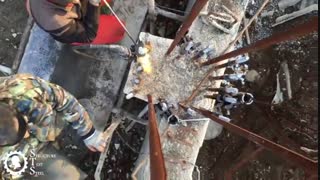 فیلم تبدیل سازه بتنی به فلزی با جوشکاری فورجینگ سر به سر میلگرد