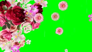 استیکربزرگ گل های رنگارنگ با ریزش گل های رنگی