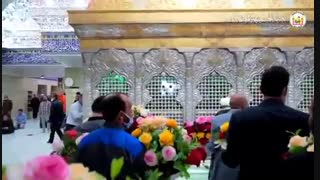 تزئین ضریح حضرت اباعبدالله الحسین به مناسبت ولادت ایشان