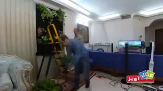 نصب و راه اندازی سازه دیوار سبز گل آویز در محیط داخلی آپارتمان