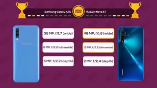 مقایسه گوشی سامسونگ گلکسی ای 70 با هواوی نوا 5 تی (Samsung Galaxy A70 VS Huawei Nova 5T)